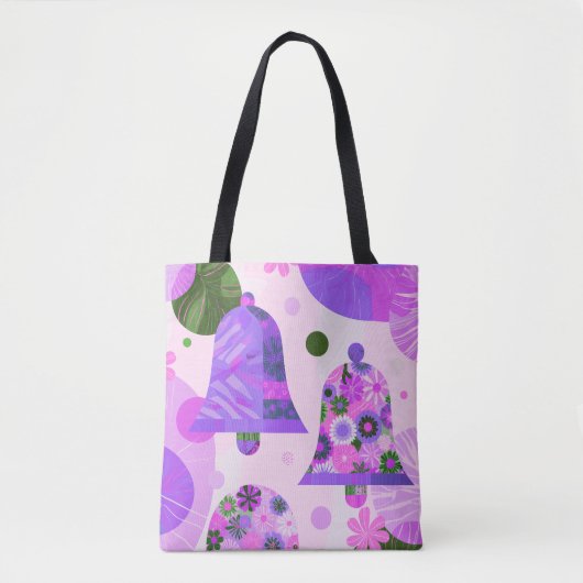 Soft Purple Floral Modern Tote Bag (Voorkant)