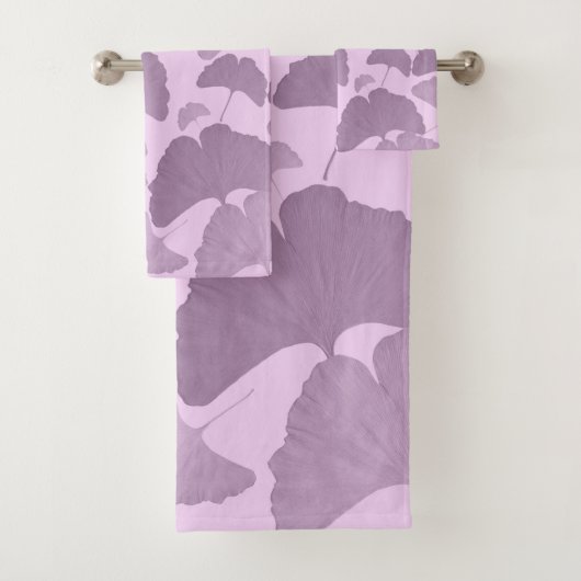 Soft Purple Ginkgo Botanical Dream 1 Bad Handdoek (Insitu)
