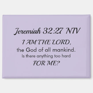 Soft Purple Inspirational Bible Verse Power of God Magneet