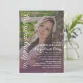 Soft Purple Memorial Large Photo White Text Kaart (Staand voorkant)