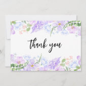 Soft Purple Petals Celebration of Life Thank You Bedankkaart (Voorkant)