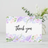 Soft Purple Petals Celebration of Life Thank You Bedankkaart (Staand voorkant)