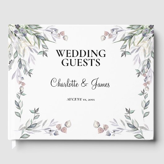Soft Purple Scottish Heather Wedding  Gastenboek (Voorkant)