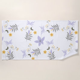 Soft Purple & Yellow Floral Beach Towel Strandlaken