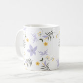 Soft Purple & Yellow Floral Mug Koffiemok (Voorkant links)