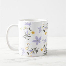 Soft Purple & Yellow Floral Mug Koffiemok