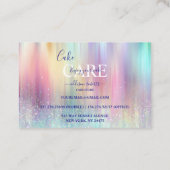 Soft Rainbow Aesthetic Cake Care  Visitekaartje (Achterkant)
