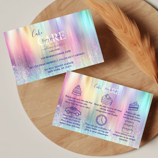 Soft Rainbow Aesthetic Cake Care  Visitekaartje