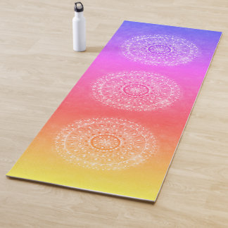 Soft Rainbow Chakra Colorful Gradient Mandala Yoga Yogamat
