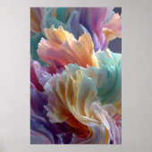 Soft Rainbow Flower Waves – Dreamy Surreal Bloom Poster (Voorkant)