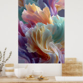 Soft Rainbow Flower Waves – Dreamy Surreal Bloom Poster (Keuken)