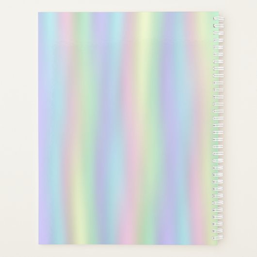 Soft Rainbow Holographic | Gepersonaliseerd Planner (Achterkant)
