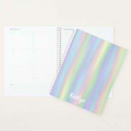 Soft Rainbow Holographic | Gepersonaliseerd Planner