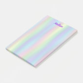Soft Rainbow Holographic | Gepersonaliseerd Post-it® Notes (Schuin)