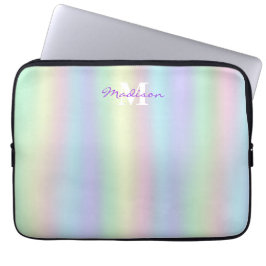 Soft Rainbow Holographic | Monogram Laptop Sleeve
