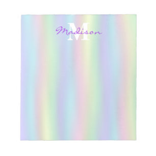Soft Rainbow Holographic   Monogram Notitieblok