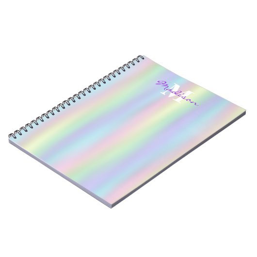 Soft Rainbow Holographic | Monogram Notitieboek (Linkerzijde)