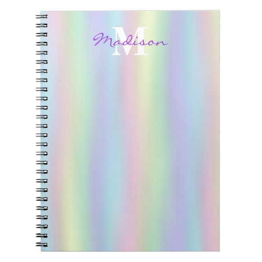 Soft Rainbow Holographic | Monogram Notitieboek (Voorkant)