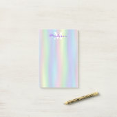 Soft Rainbow Holographic | Monogram Post-it Opmerk Post-it® Notes (Op bureau)