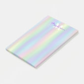 Soft Rainbow Holographic | Monogram Post-it Opmerk Post-it® Notes (Schuin)
