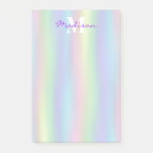 Soft Rainbow Holographic | Monogram Post-it Opmerk Post-it® Notes (Voorkant)