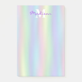 Soft Rainbow Holographic | Monogram Post-it Opmerk Post-it® Notes