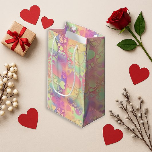 Soft Rainbow Pastel Kawaii Heart Pattern Design Klein Cadeauzakje