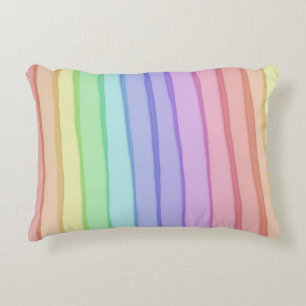 🌈 Soft Rainbow Polyester Accent Pillow 16 x 12  Kussen