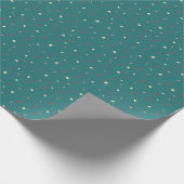 Soft Red & Green Polka Dots with Golden Hearts Cadeaupapier (Hoek)