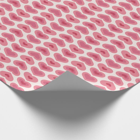 Soft Red Hearts Pattern – Romantic Christmas & Val Cadeaupapier (Hoek)