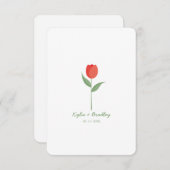 Soft Red Minimalist Tulip Kaart (Voorkant / Achterkant)