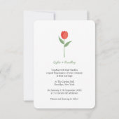 Soft Red Minimalist Tulip Kaart (Achterkant)