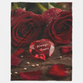 Soft Red Rose Cozy Romantic Valentine Plush  Fleece Deken (Voorkant)