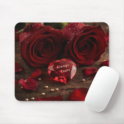 Soft Red Rose Romantic Valentine Office Mousepad Muismat (Met muis)