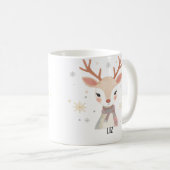 Soft Reindeer Illustration | Gentle Christmas Art Koffiemok (Voorkant rechts)
