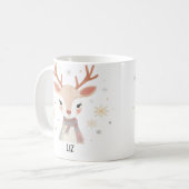 Soft Reindeer Illustration | Gentle Christmas Art Koffiemok (Voorkant links)