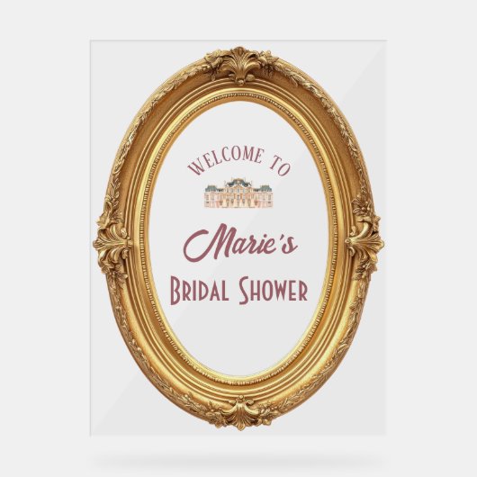 Soft Renaissance Rococo Vrijgezellenfeest Welkomst Acryl Bord (Voorkant)