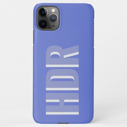 Soft Retro Blue Shadow Monogram initials with name iPhone Hoesje (Achterkant)