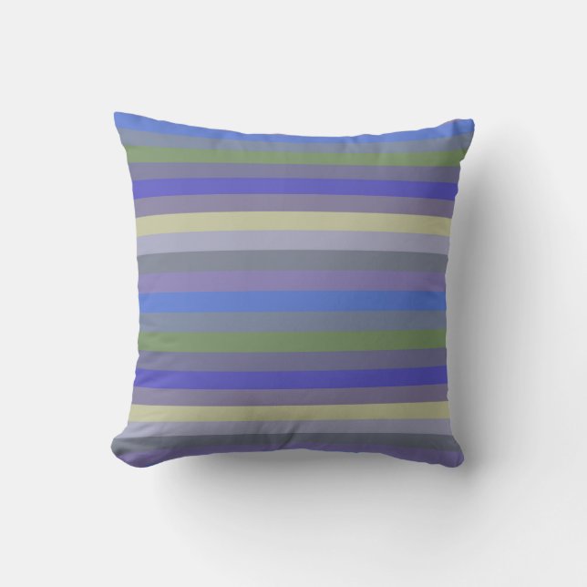 Soft Retro Rainbow Horizontal Stripes Kussen (Voorkant)