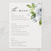 SOFT ROMANTIC AQUA BLUE WATERVERF FLORAL MENU (Voorkant)