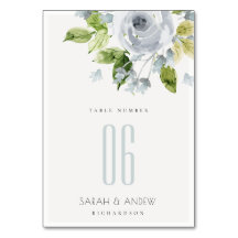 SOFT ROMANTIC AQUA BLUE WATERVERF FLORAL TABEL