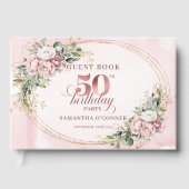 Soft Romantic Blush 50th Birthday Guestbook Gastenboek (Voorkant)
