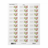 SOFT ROMANTIC BLUSH PINK WATERVERF FLORAL ADRES ETIKET (Full Sheet)