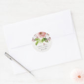 SOFT ROMANTIC BLUSH PINK WATERVERF FLORAL RONDE STICKER (Envelop)