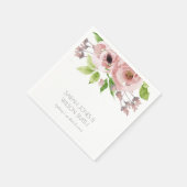 SOFT ROMANTIC BLUSH PINK WATERVERF FLORAL SERVET (Hoek)