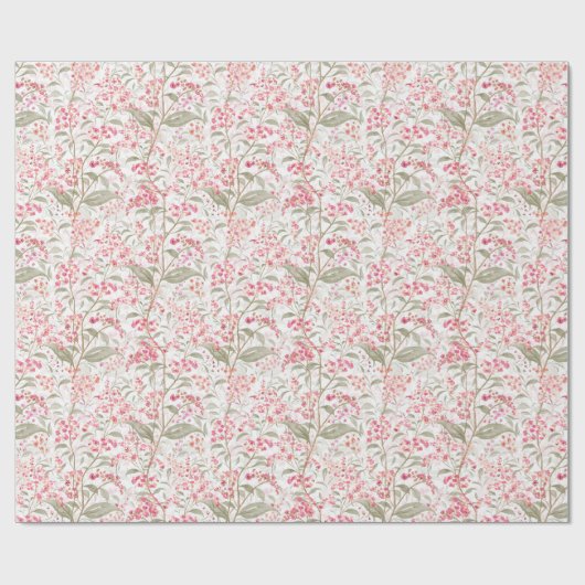Soft Romantic Watercolor Pink Blossom Botanical Cadeaupapier (Vlak)