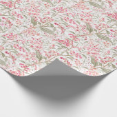 Soft Romantic Watercolor Pink Blossom Botanical Cadeaupapier (Hoek)
