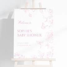 Soft Roos Chinoiserie Baby shower Welkom