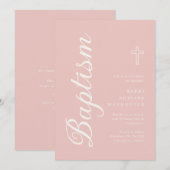 Soft Roos Gold Elegant Ivoor Script Doop Kaart (Voorkant / Achterkant)