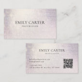 Soft Roos Gold Folie QR Code Minimalist Visitekaartje (Voorkant / Achterkant)